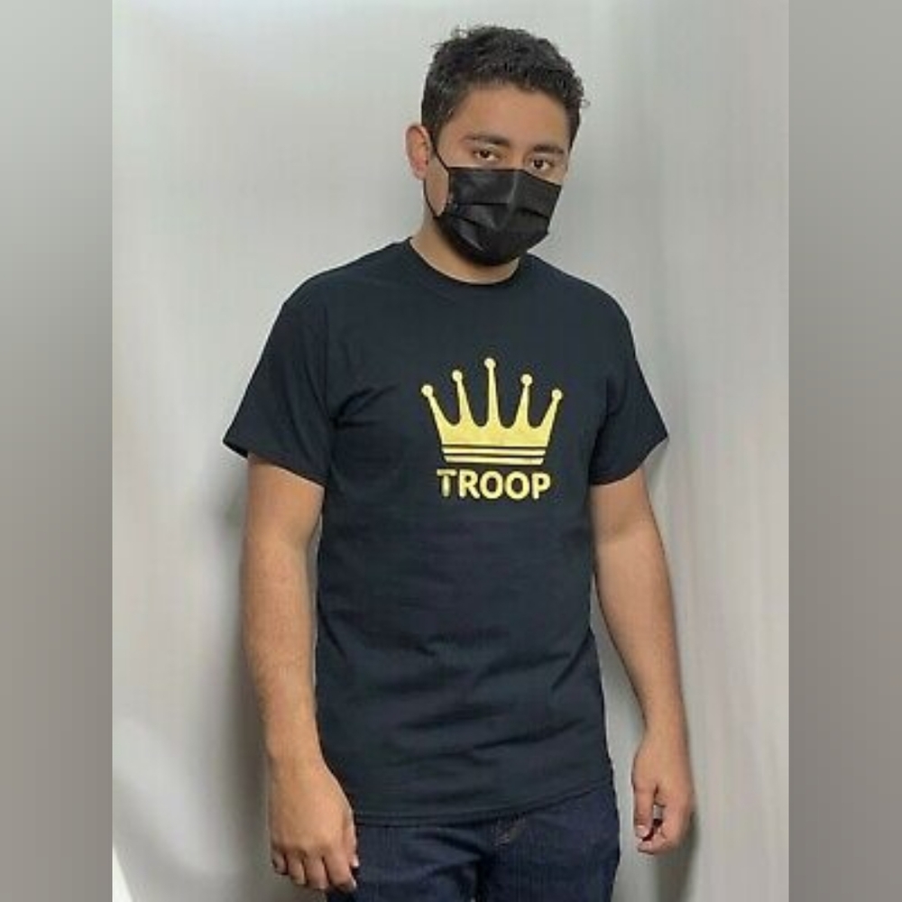 Men's Troop Crown Black Short Sleeve T-Shirt NWT